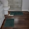 Hastings Home Set of 2 Bathroom Rug Set Memory Foam Mats Striped Microfiber, Non-Slip Absorbent Runner (Green) 847272MDY - alternate 1